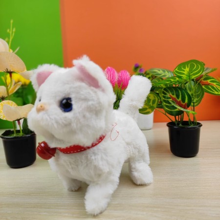 Electric Moving and Meowing Plush Cats (WHITE)